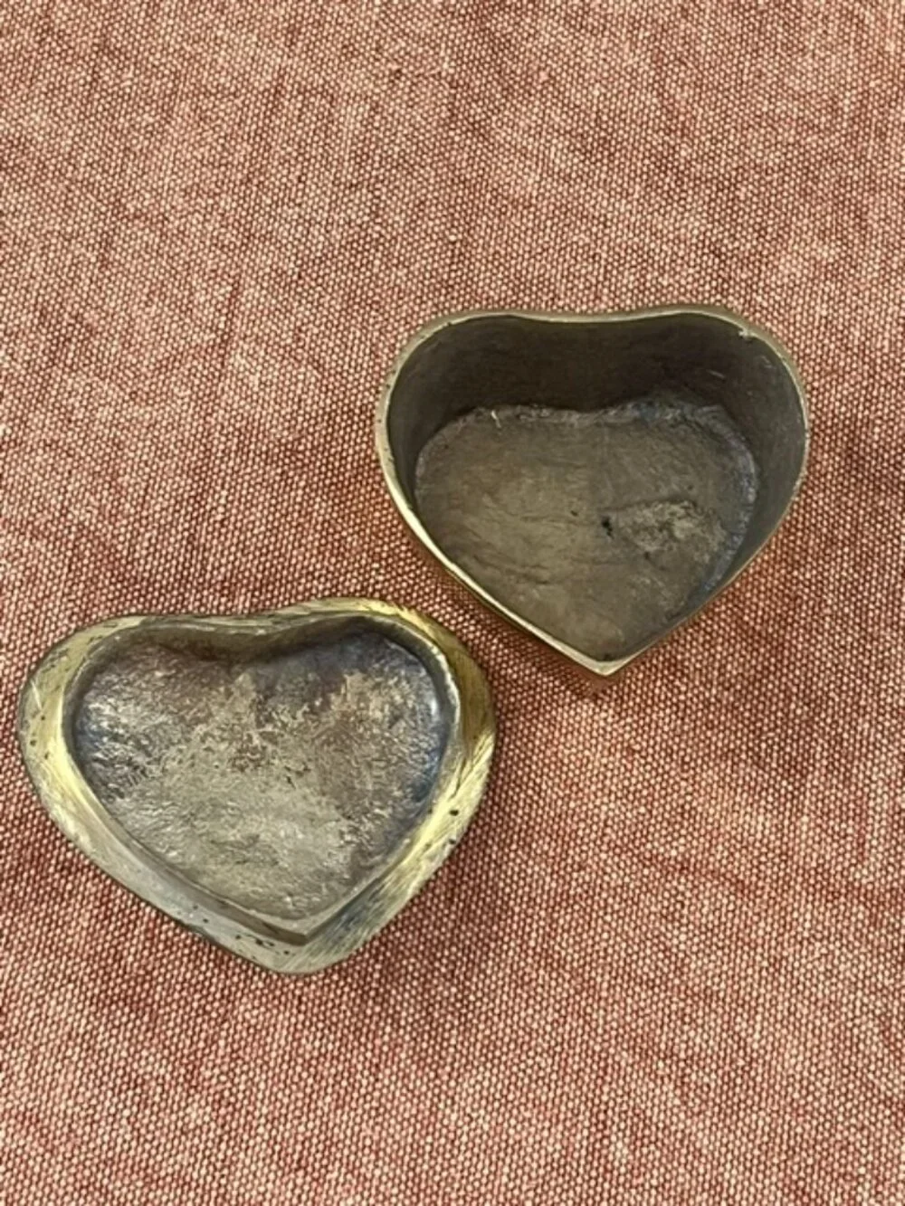 Vintage Brass Heart Shaped Trinket Box India